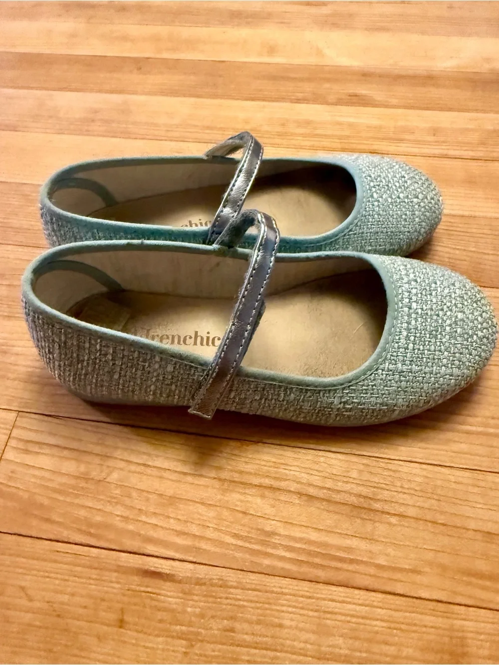 Childrenchic Mint Green Mary Jane Shoes with Silver Strap